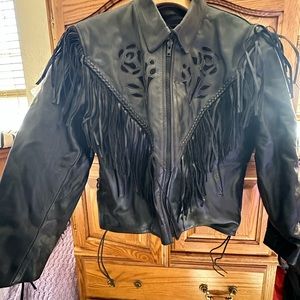 Women’s XL black leather jacket